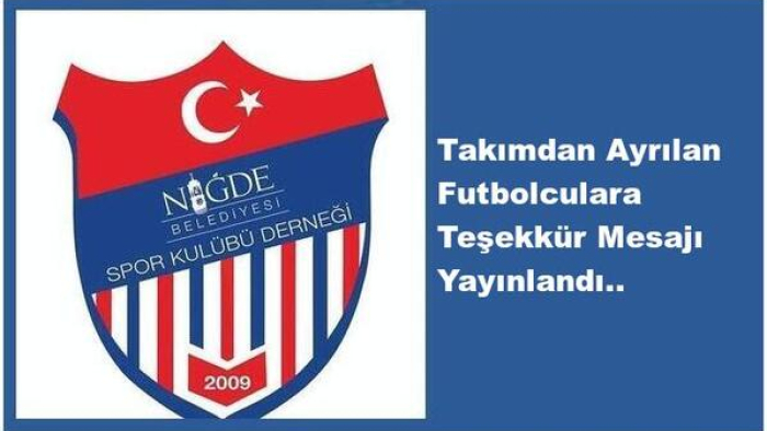 Takımdan Ayrılan Futbolculara Teşekkür Mesajı Yayınlandı..
