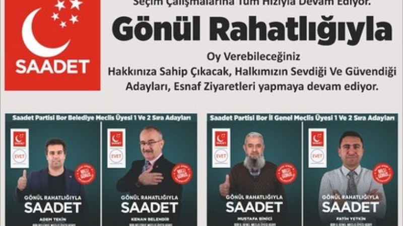 Saadet Partisi Bor Adayları Sahada Çalışmalarını Sürdürüyor..