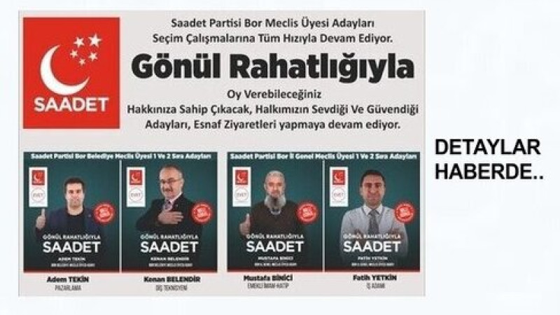 Saadet Partisi Bor Adayları Sahada Gayretle Devam..